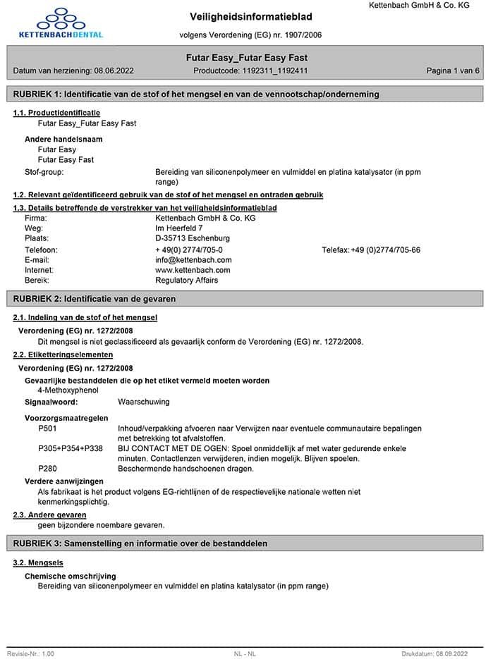 Futar Easy_Futar Easy Fast Veiligheidsblad